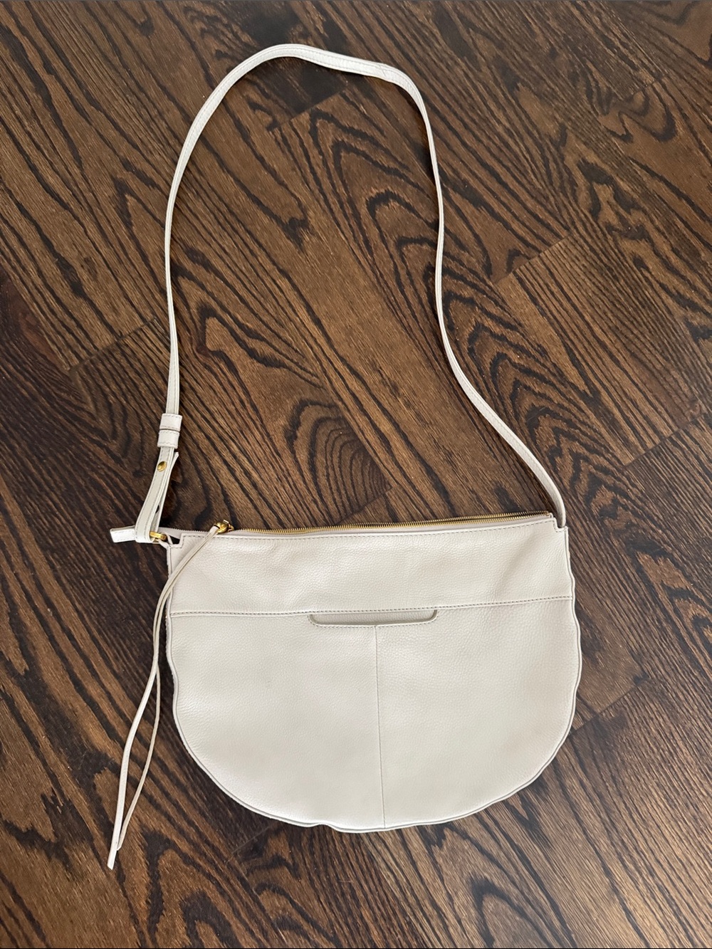 Women's HOBO Cream Leather Crossbody Bag